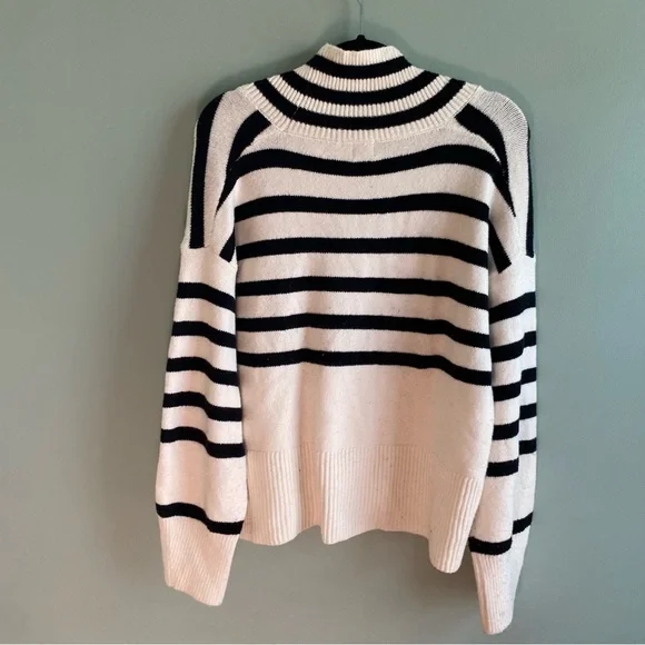 A New Day | Striped Black and White Women's Turtleneck Sweater - Picture 4 of 4